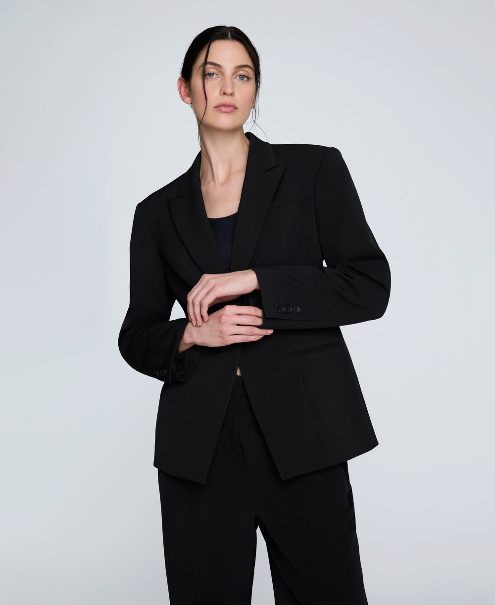 Shop Luxe Twill Slim One Button Jacket – Black | Kenneth Cole | Kenneth Cole BLACK