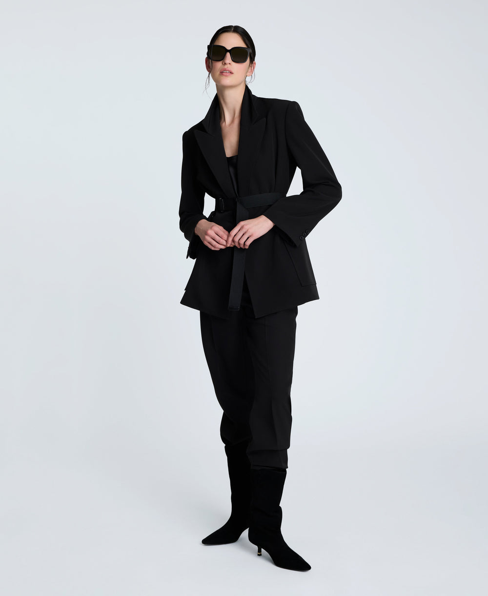 Shop Luxe Twill Slim One Button Jacket – Black | Kenneth Cole | Kenneth Cole BLACK