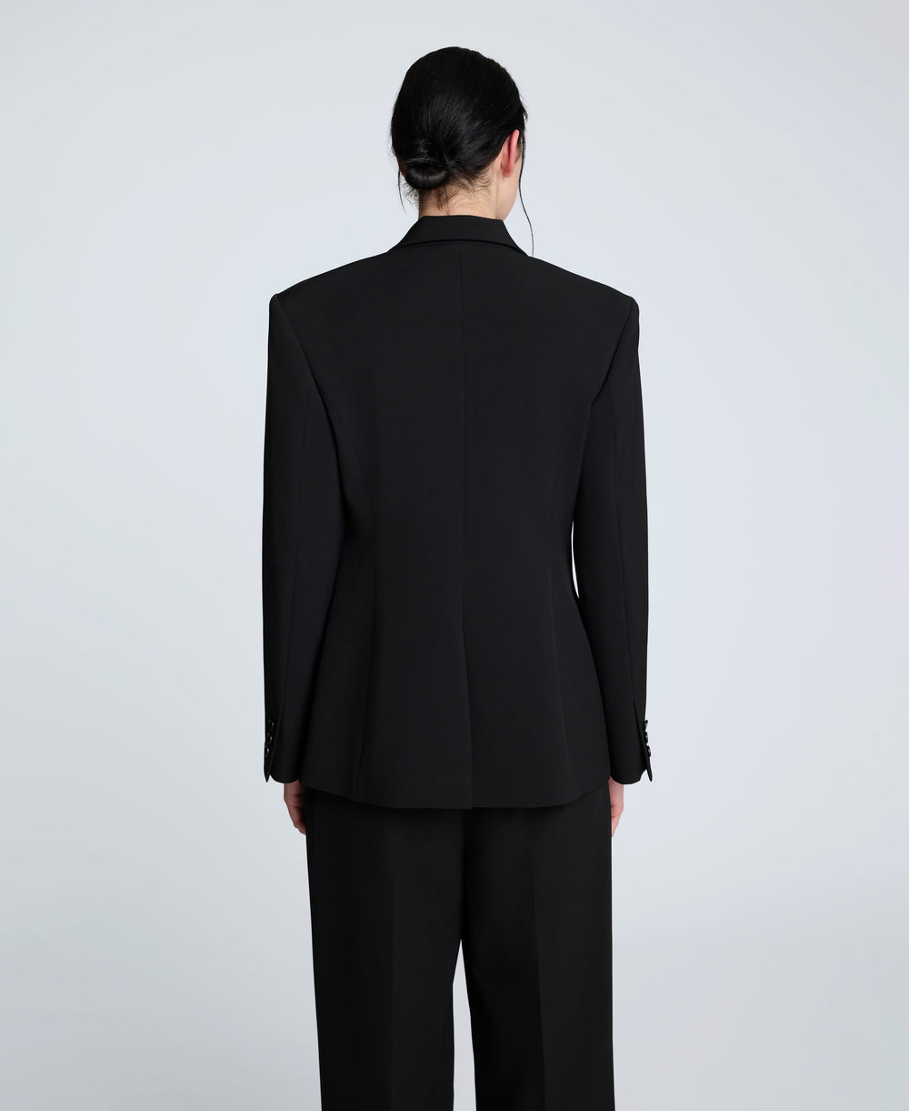 Shop Luxe Twill Slim One Button Jacket – Black | Kenneth Cole | Kenneth Cole BLACK