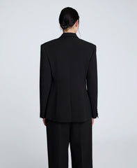 Shop Luxe Twill Slim One Button Jacket – Black | Kenneth Cole | Kenneth Cole BLACK