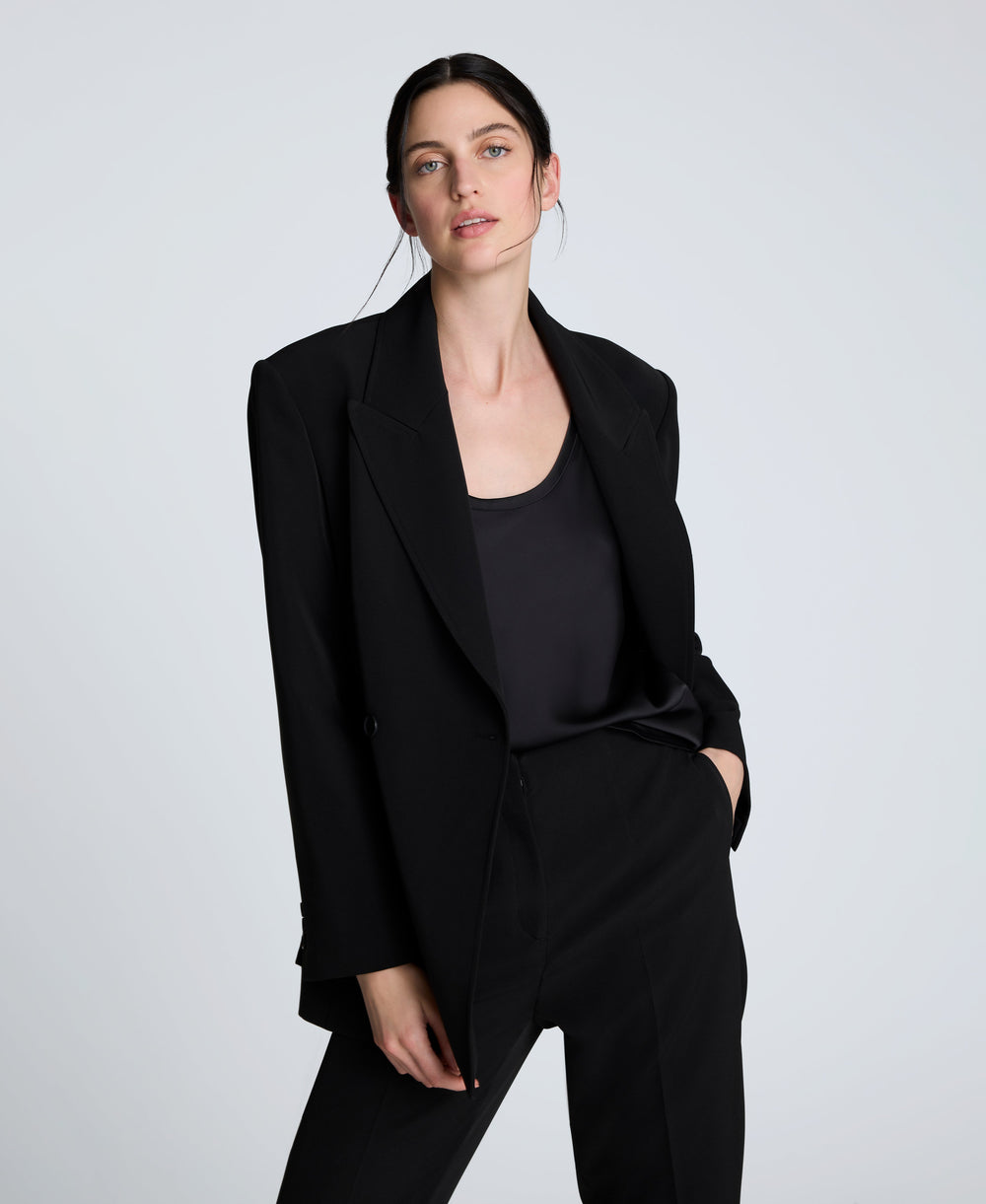 Shop Luxe Twill Slim One Button Jacket – Black | Kenneth Cole | Kenneth Cole BLACK