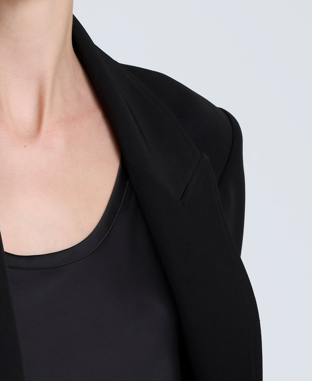 Shop Luxe Twill Slim One Button Jacket – Black | Kenneth Cole | Kenneth Cole BLACK