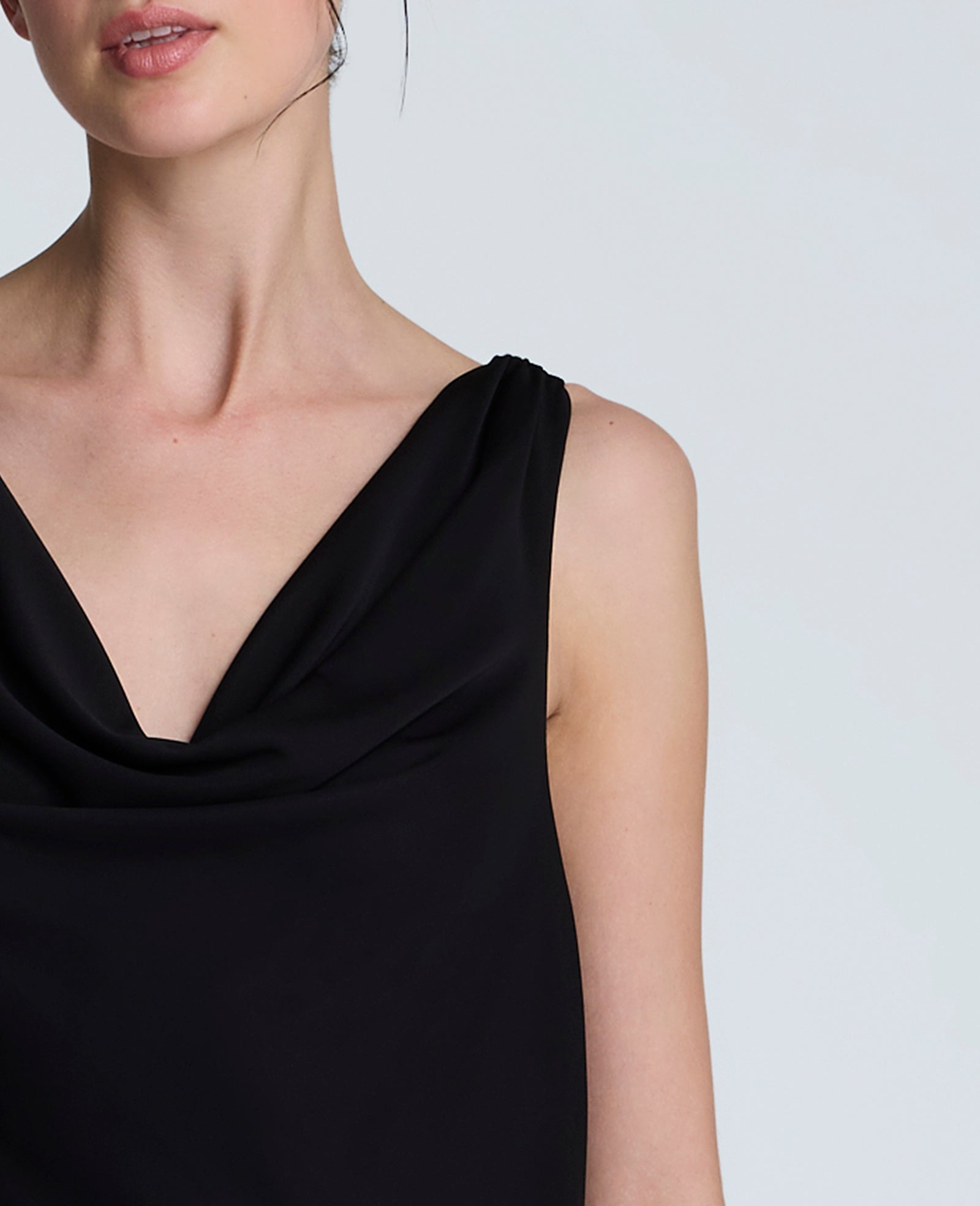 Asymmetrical Hem Cowl Neck Dress – Black | Kenneth Cole | Kenneth Cole BLACK