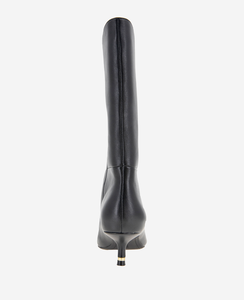 Shop Meryl Leather Bootie, Stylish Black Mid Heel Boots | KC | Kenneth Cole BLACK LEATHER