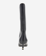 Shop Meryl Leather Bootie, Stylish Black Mid Heel Boots | KC | Kenneth Cole BLACK LEATHER