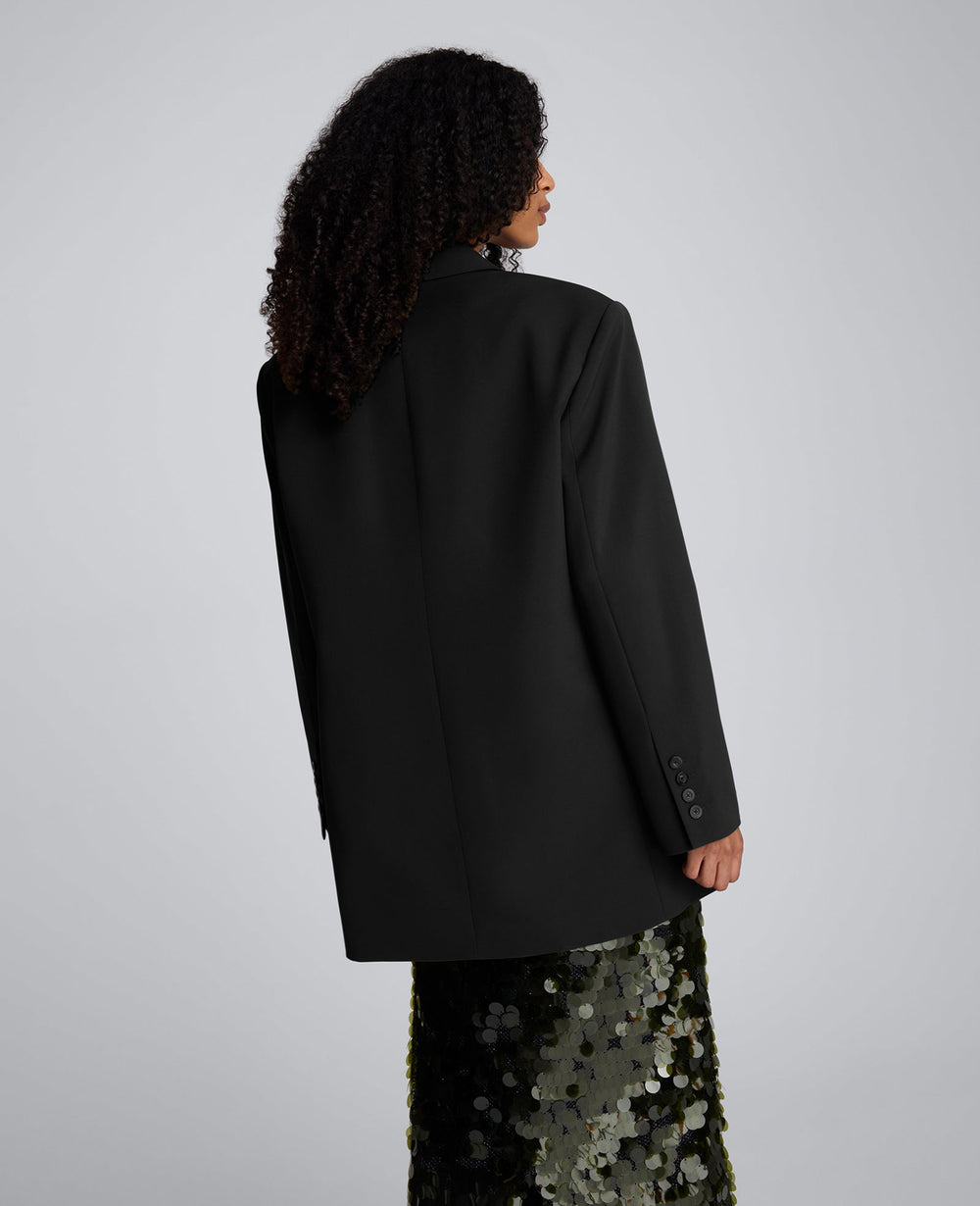 Luxe Twill Boyfriend Blazer – Oversized Black | Kenneth Cole | Kenneth Cole BLACK