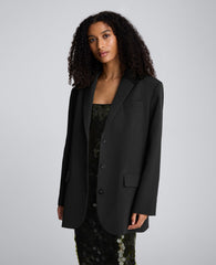 Luxe Twill Boyfriend Blazer – Oversized Black | Kenneth Cole | Kenneth Cole BLACK