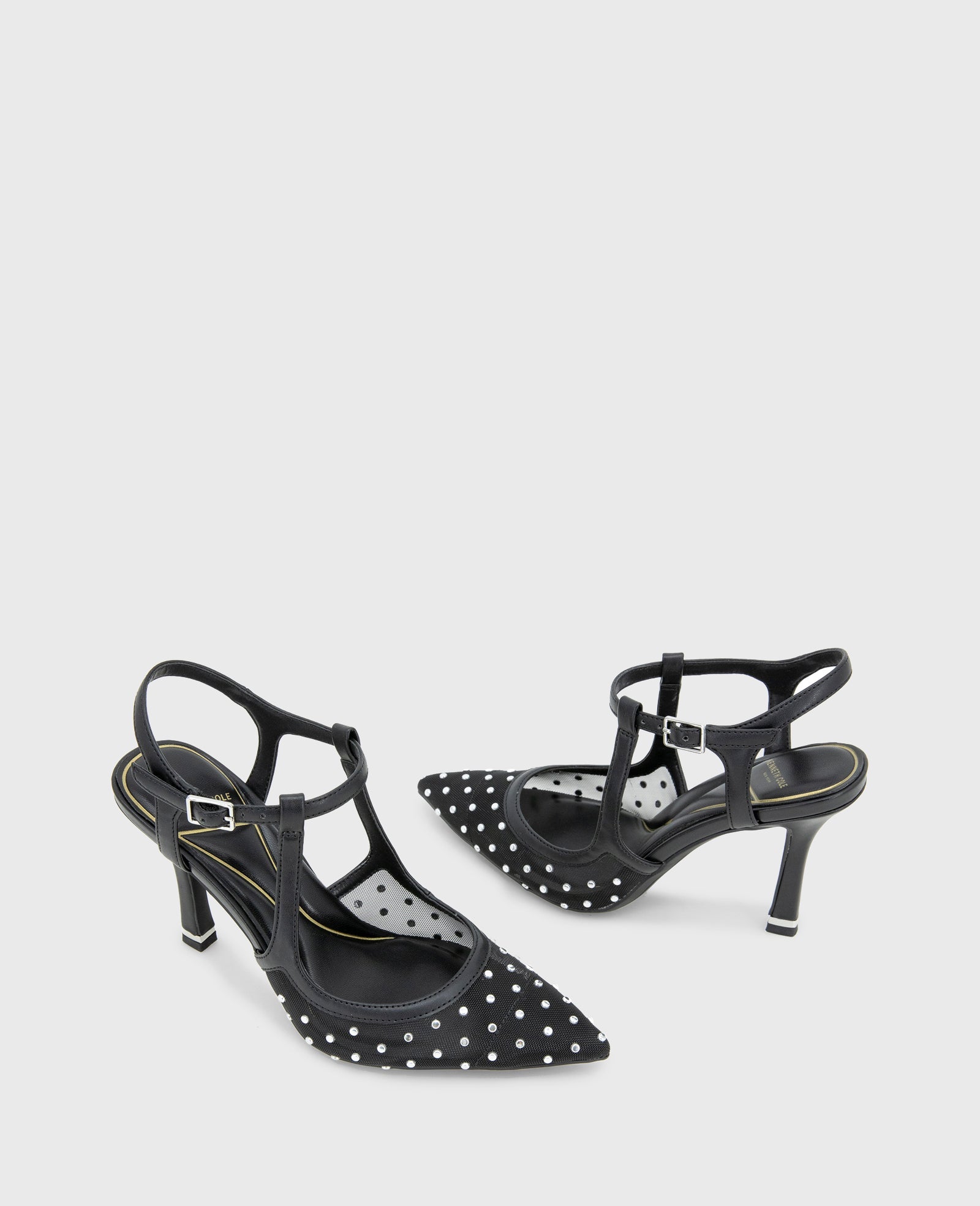 Shop Romi Black Stud Mesh Slingback Heel | Kenneth Cole | Kenneth Cole BLACK STUD MESH