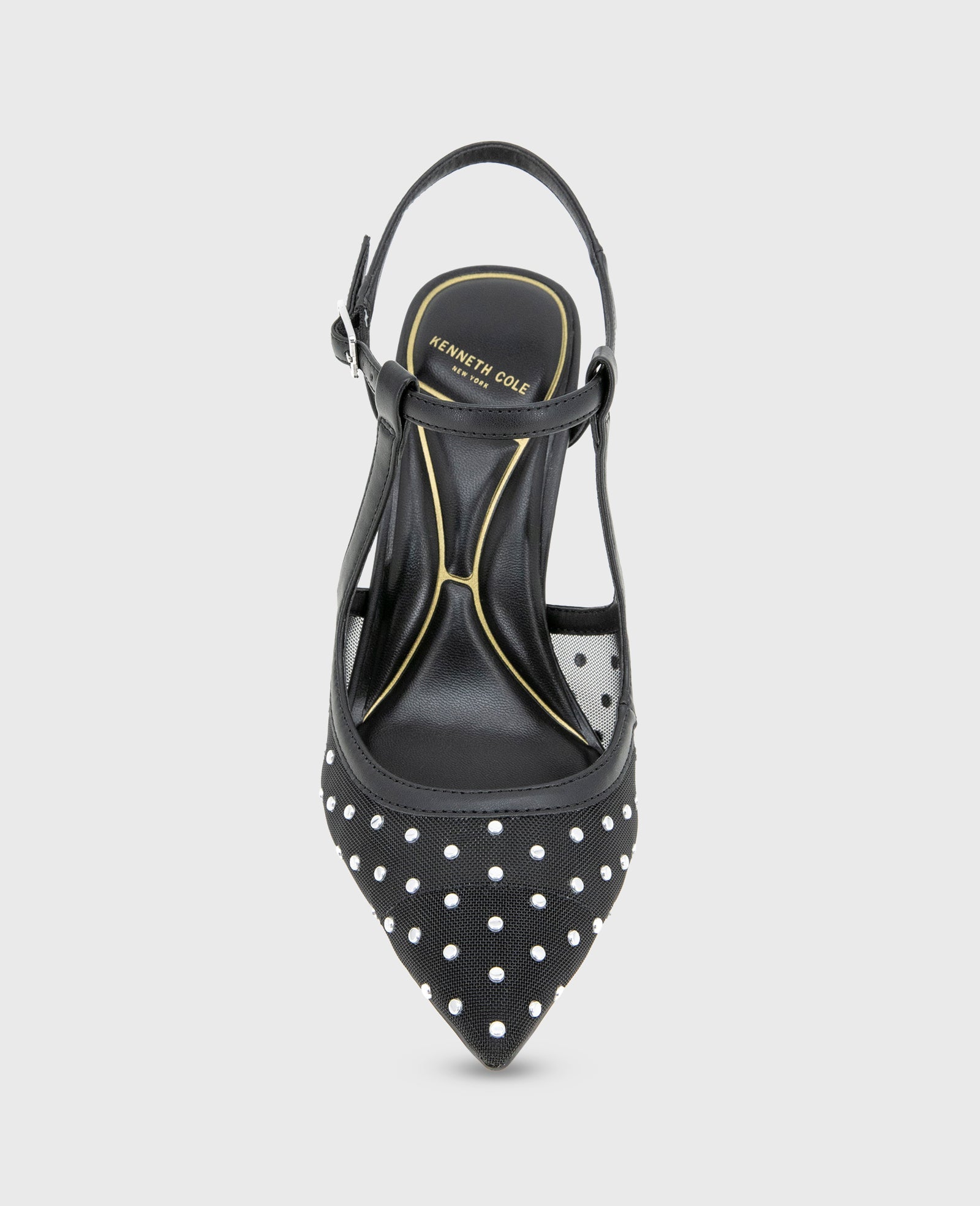 Shop Romi Black Stud Mesh Slingback Heel | Kenneth Cole | Kenneth Cole BLACK STUD MESH