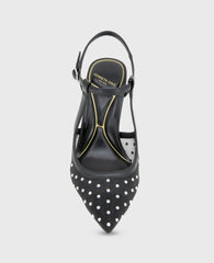 Shop Romi Black Stud Mesh Slingback Heel | Kenneth Cole | Kenneth Cole BLACK STUD MESH