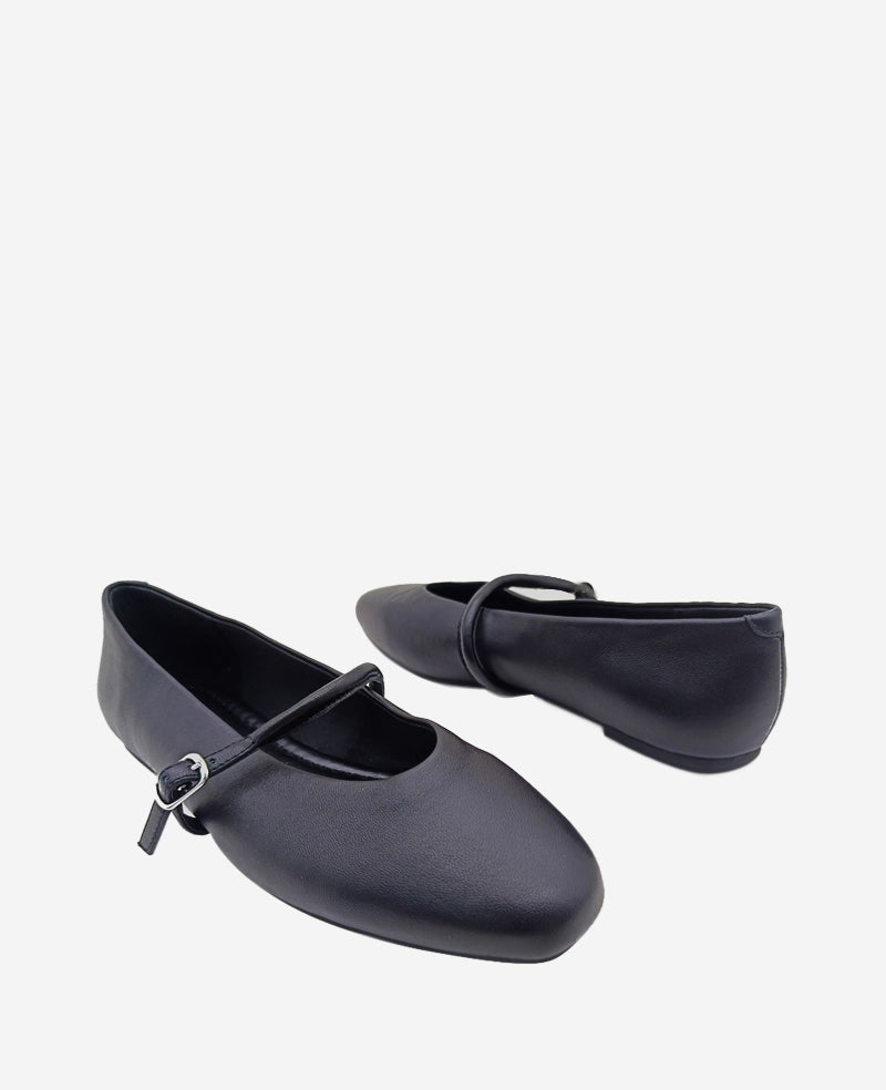 Shop Magnolia Leather Ballet Flat in Black | Kenneth Cole | Kenneth Cole BLACK LEATHER