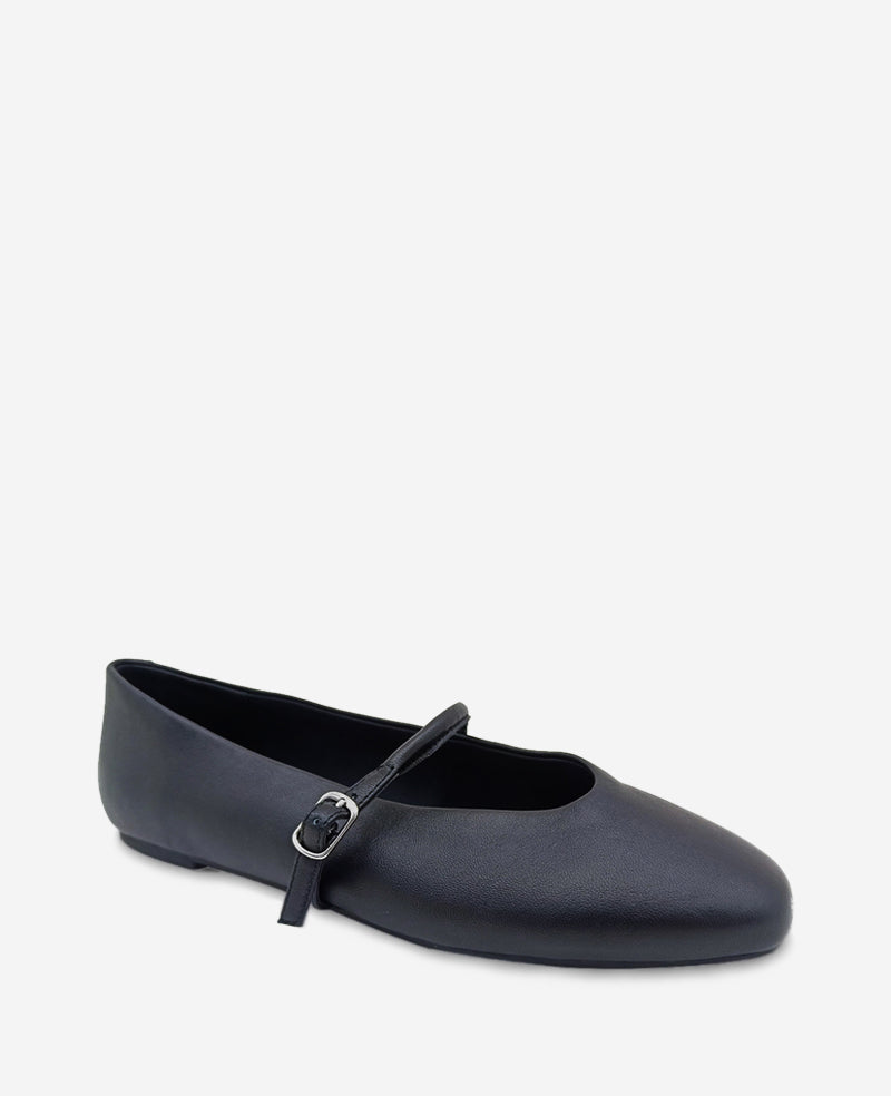 Shop Magnolia Leather Ballet Flat in Black | Kenneth Cole | Kenneth Cole BLACK LEATHER