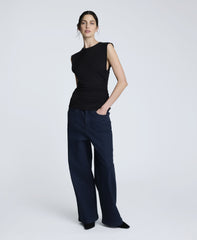 Sleeveless Side Rouched Knit Top – Black | Kenneth Cole | Kenneth Cole BLACK