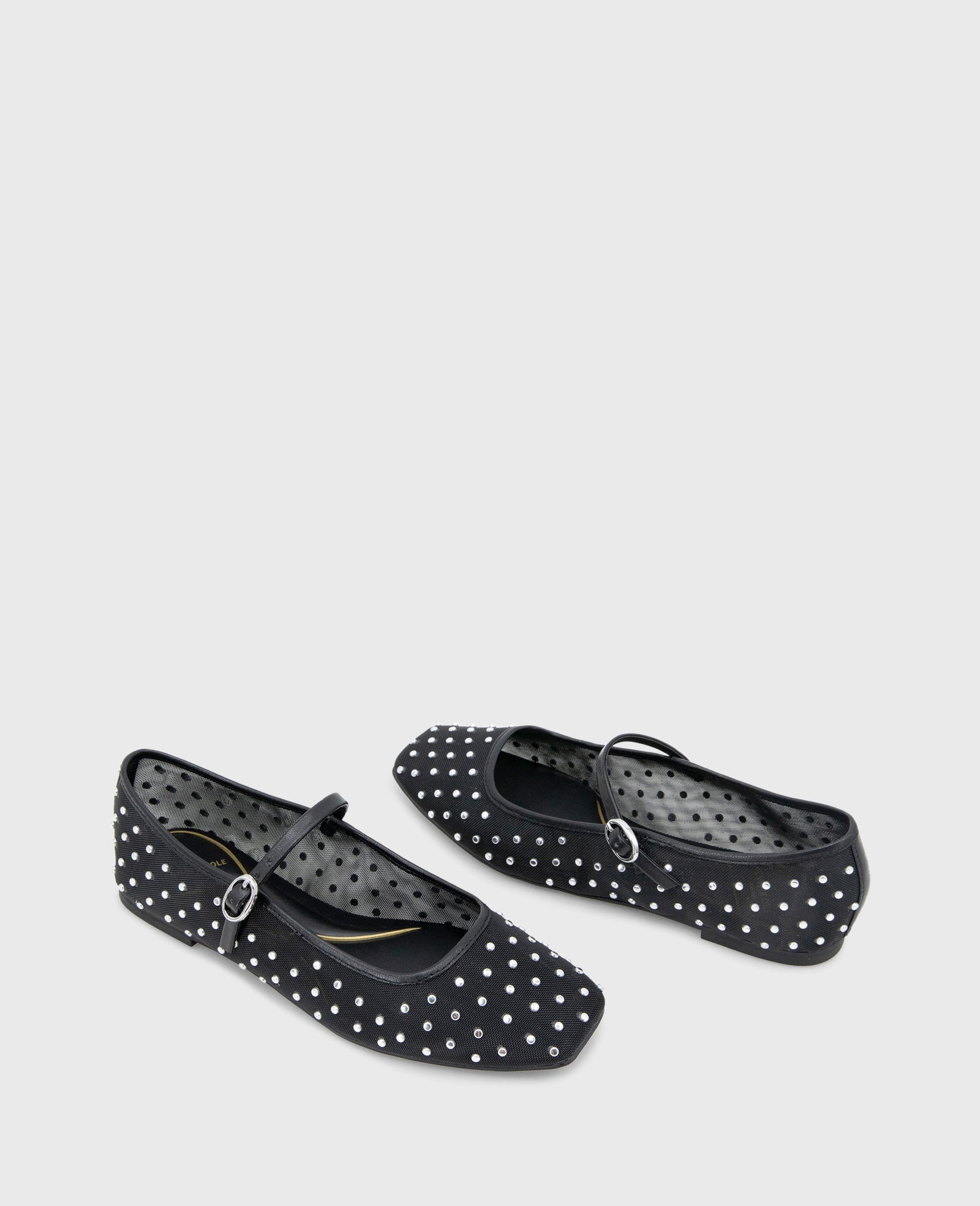 Shop Jasper Black Mesh Micro Stud Ballet Flat | Kenneth Cole | Kenneth Cole BLACK MESH