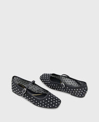 Shop Jasper Black Mesh Micro Stud Ballet Flat | Kenneth Cole | Kenneth Cole BLACK MESH