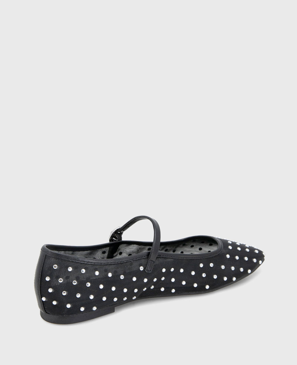 Shop Jasper Black Mesh Micro Stud Ballet Flat | Kenneth Cole | Kenneth Cole BLACK MESH