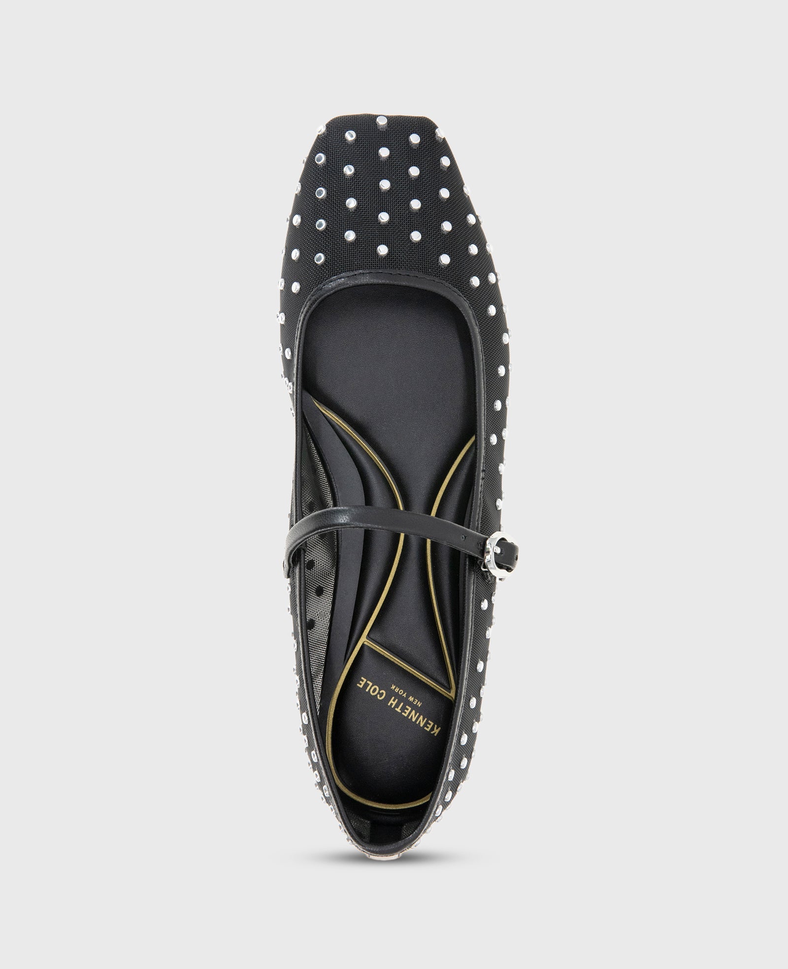 Shop Jasper Black Mesh Micro Stud Ballet Flat | Kenneth Cole | Kenneth Cole BLACK MESH