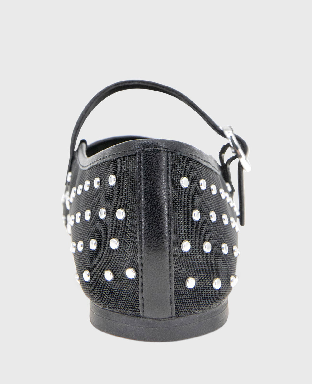 Shop Jasper Black Mesh Micro Stud Ballet Flat | Kenneth Cole | Kenneth Cole BLACK MESH