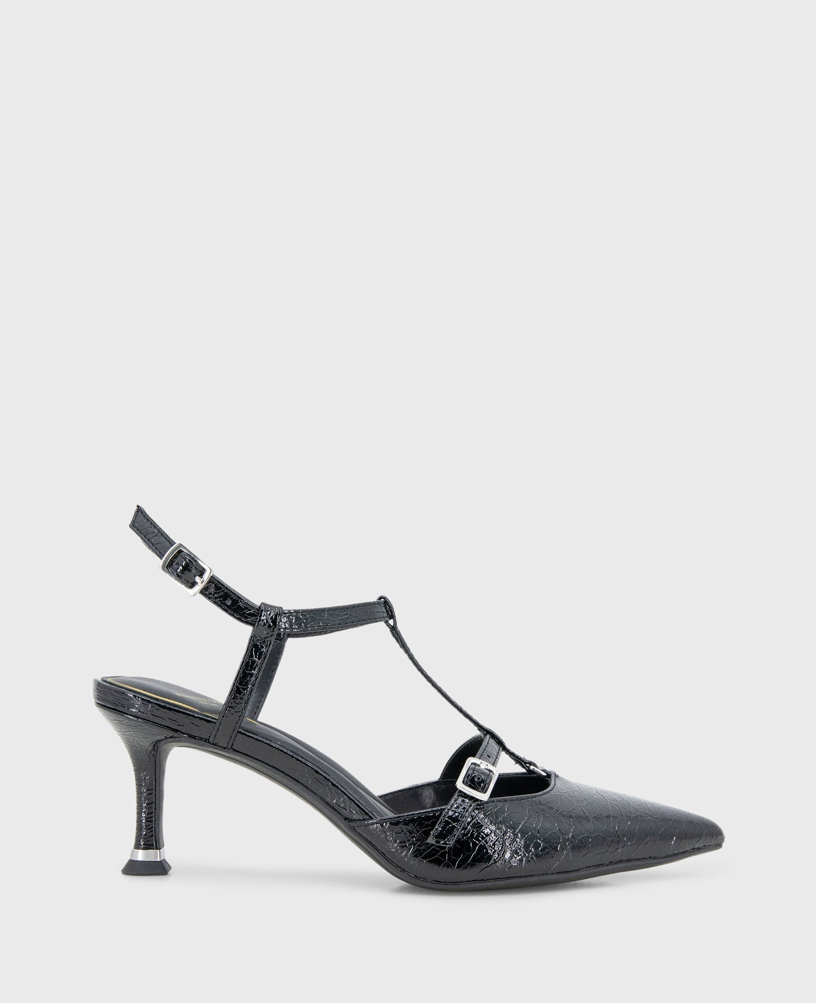 Urka Black Crinkle Patent Slingback Heel | Kenneth Cole | Kenneth Cole BLACK PATENT