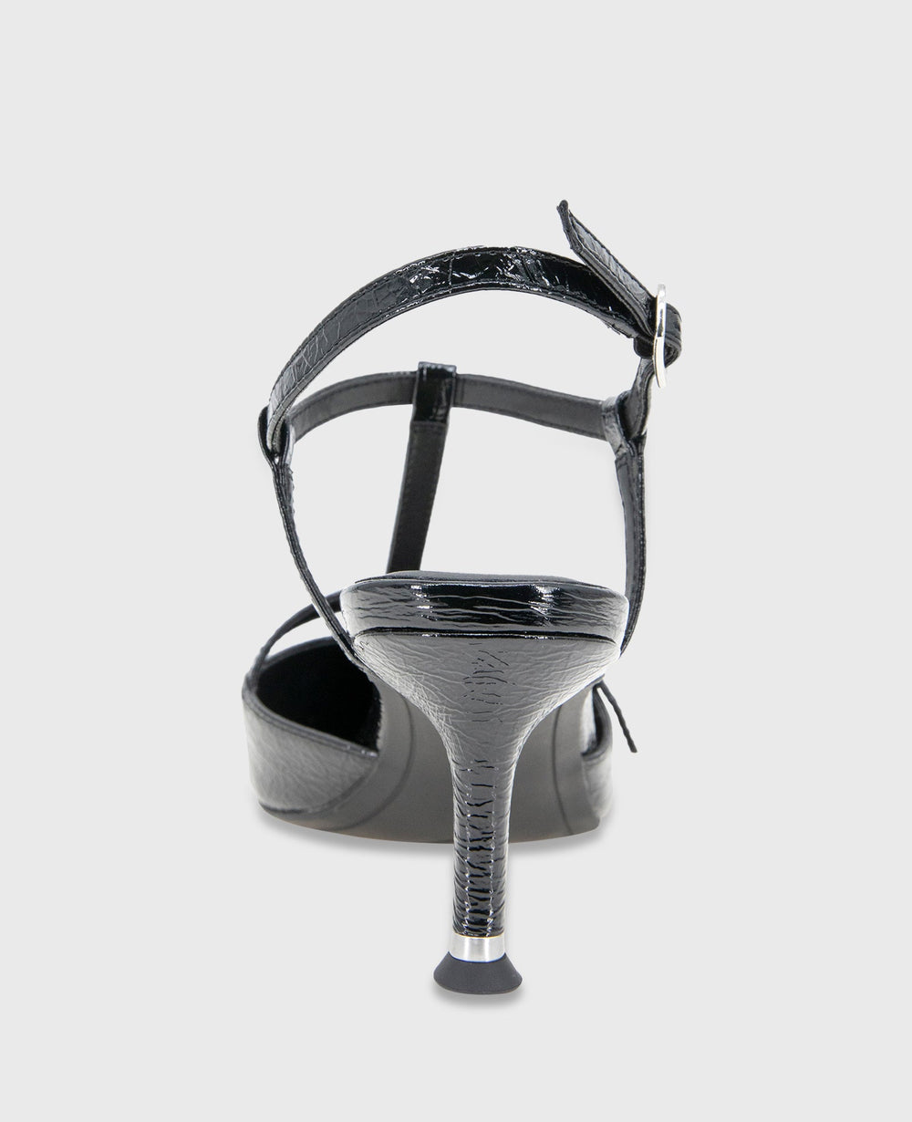 Urka Black Crinkle Patent Slingback Heel | Kenneth Cole | Kenneth Cole BLACK PATENT