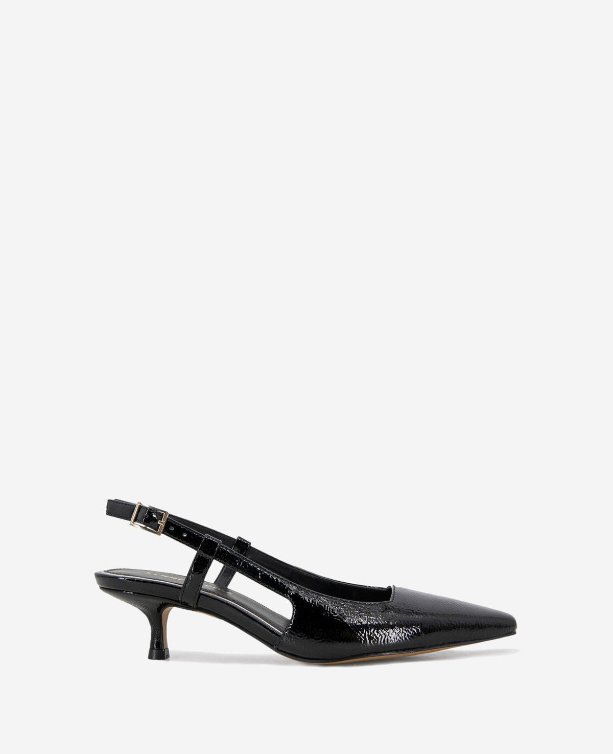 Martha Black Patent Slingback Kitten Heel | Kenneth Cole | Kenneth Cole BLACK CRINKLE PATENT