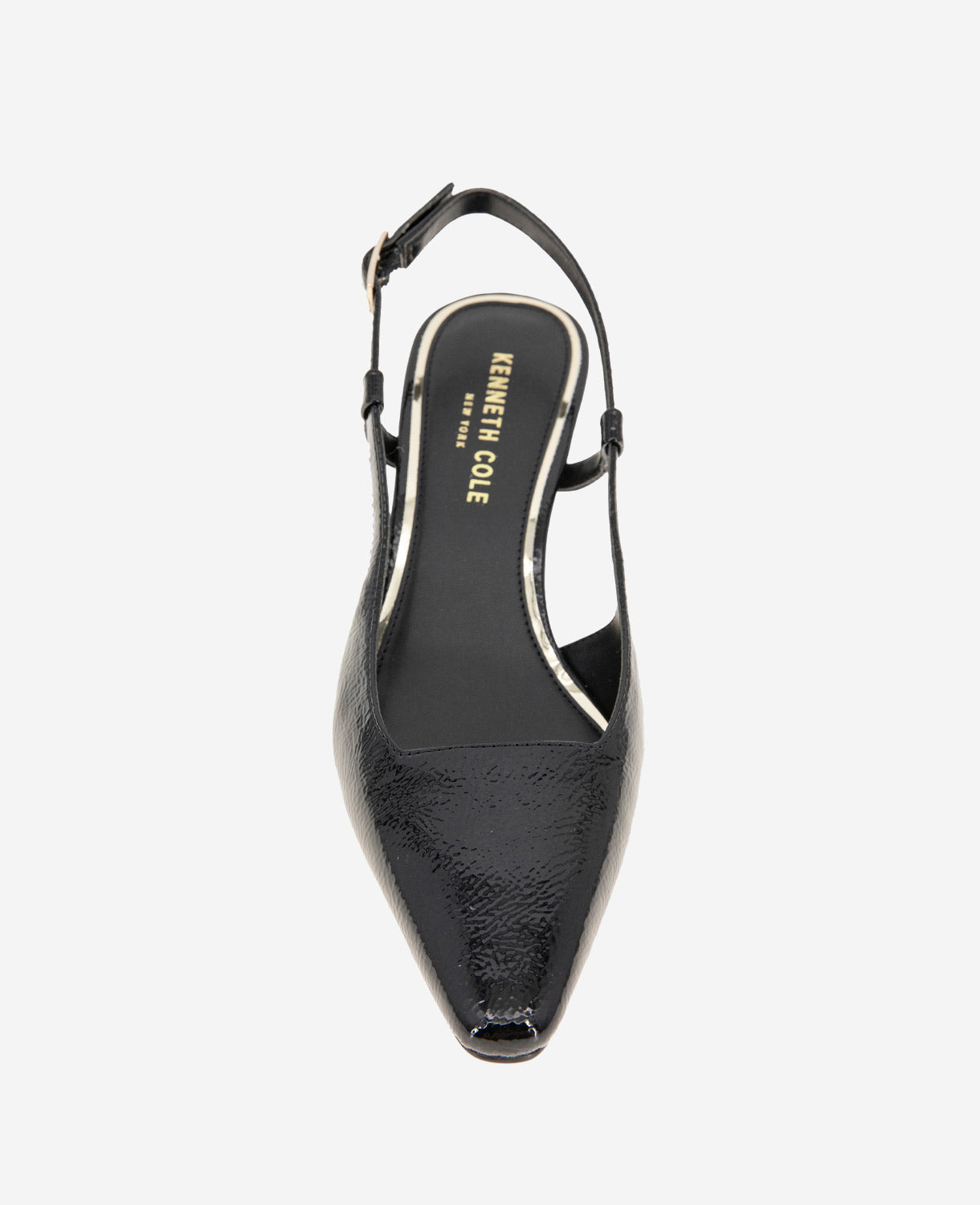 Martha Black Patent Slingback Kitten Heel | Kenneth Cole | Kenneth Cole BLACK CRINKLE PATENT