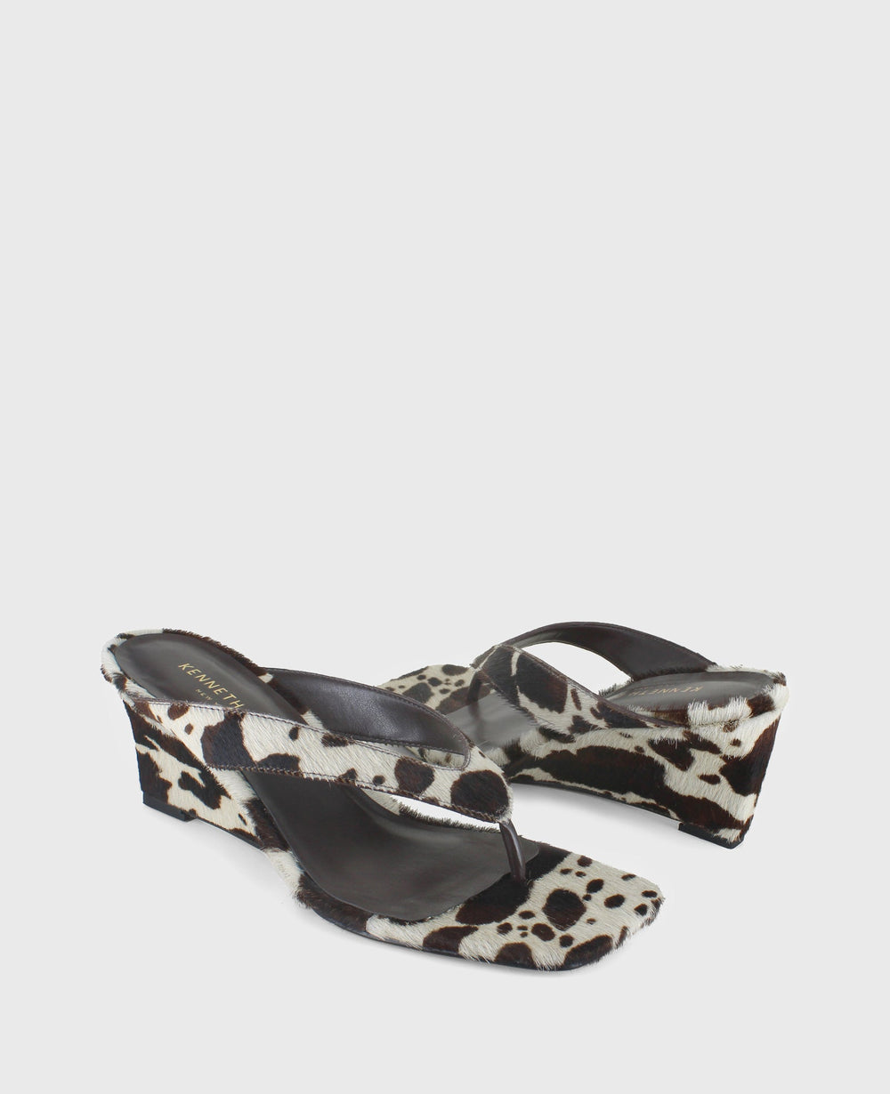 Shop Susannah Brown Calf Hair Wedge Sandal | Kenneth Cole | Kenneth Cole BROWN MULTI HAIRCALF