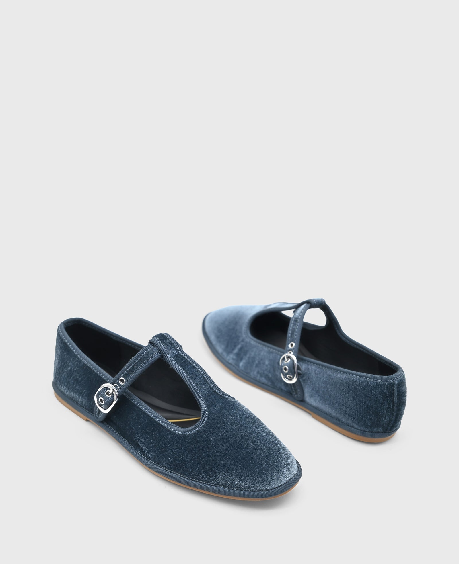 Verona Blue Velvet T-Strap Mary Jane Flat | Kenneth Cole | Kenneth Cole BLUE VELVET