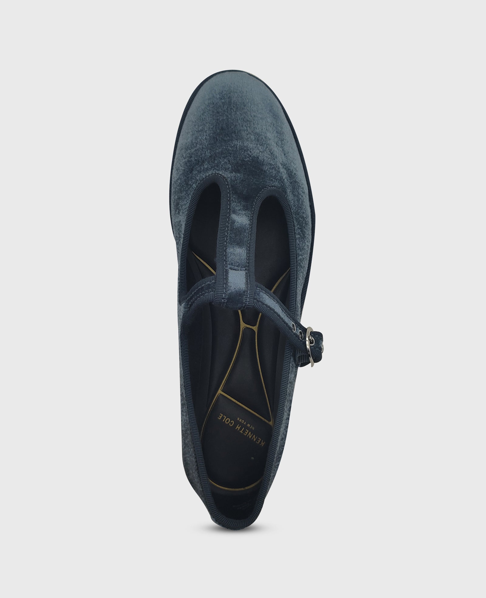 Verona Blue Velvet T-Strap Mary Jane Flat | Kenneth Cole | Kenneth Cole BLUE VELVET