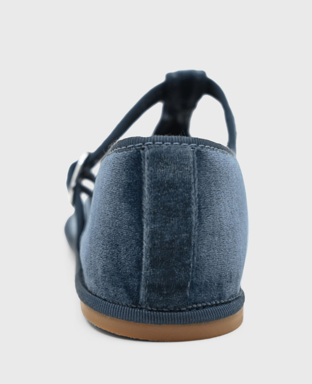 Verona Blue Velvet T-Strap Mary Jane Flat | Kenneth Cole | Kenneth Cole BLUE VELVET