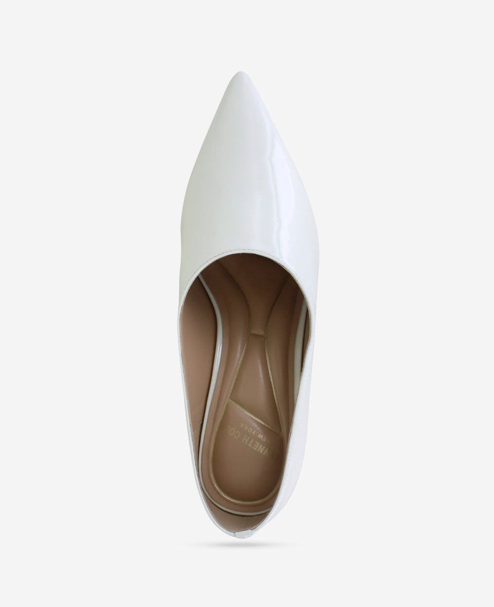 Shop Linxie White Patent Kitten Heel Pump | Kenneth Cole | Kenneth Cole SNOW PATENT