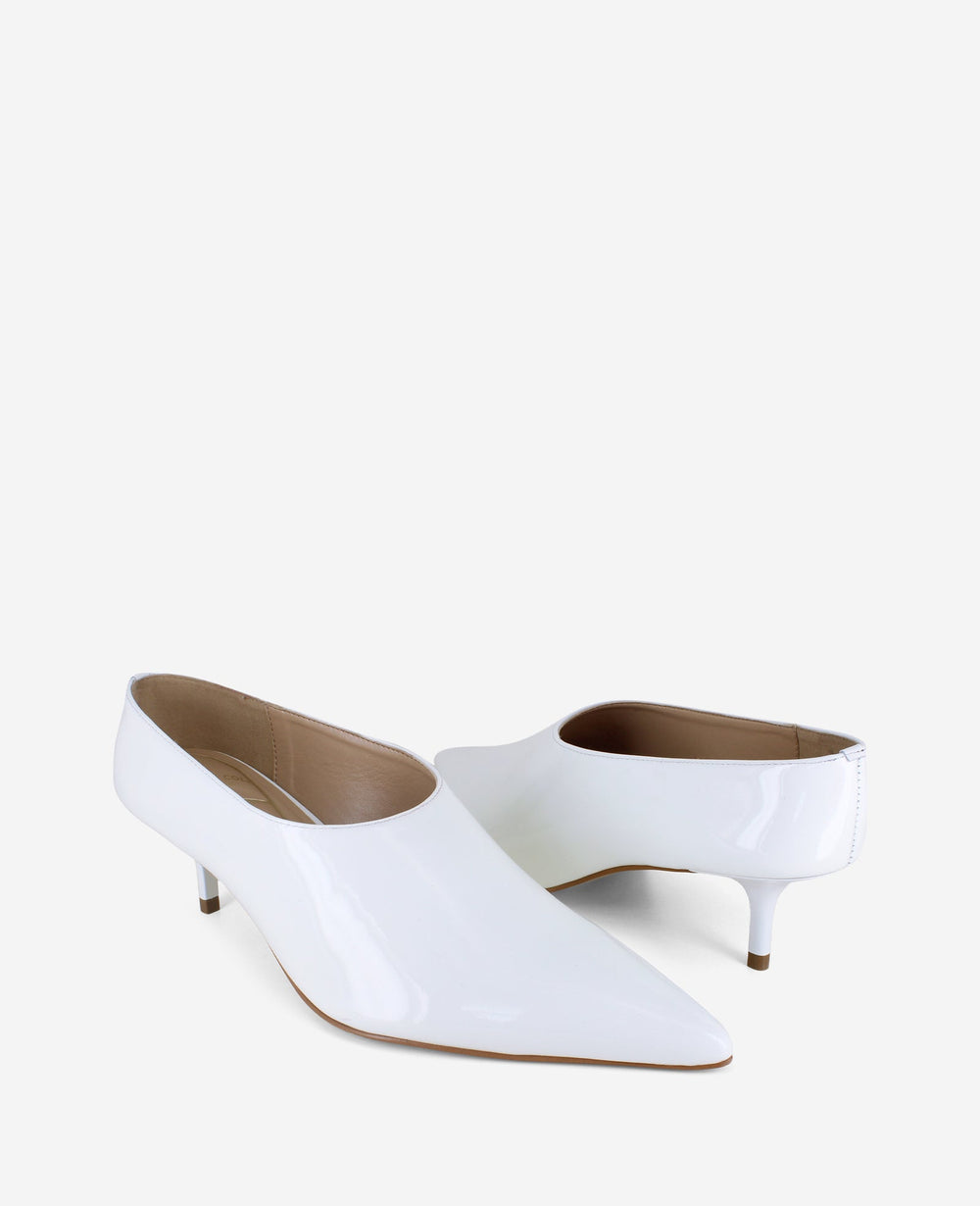Shop Linxie White Patent Kitten Heel Pump | Kenneth Cole | Kenneth Cole SNOW PATENT