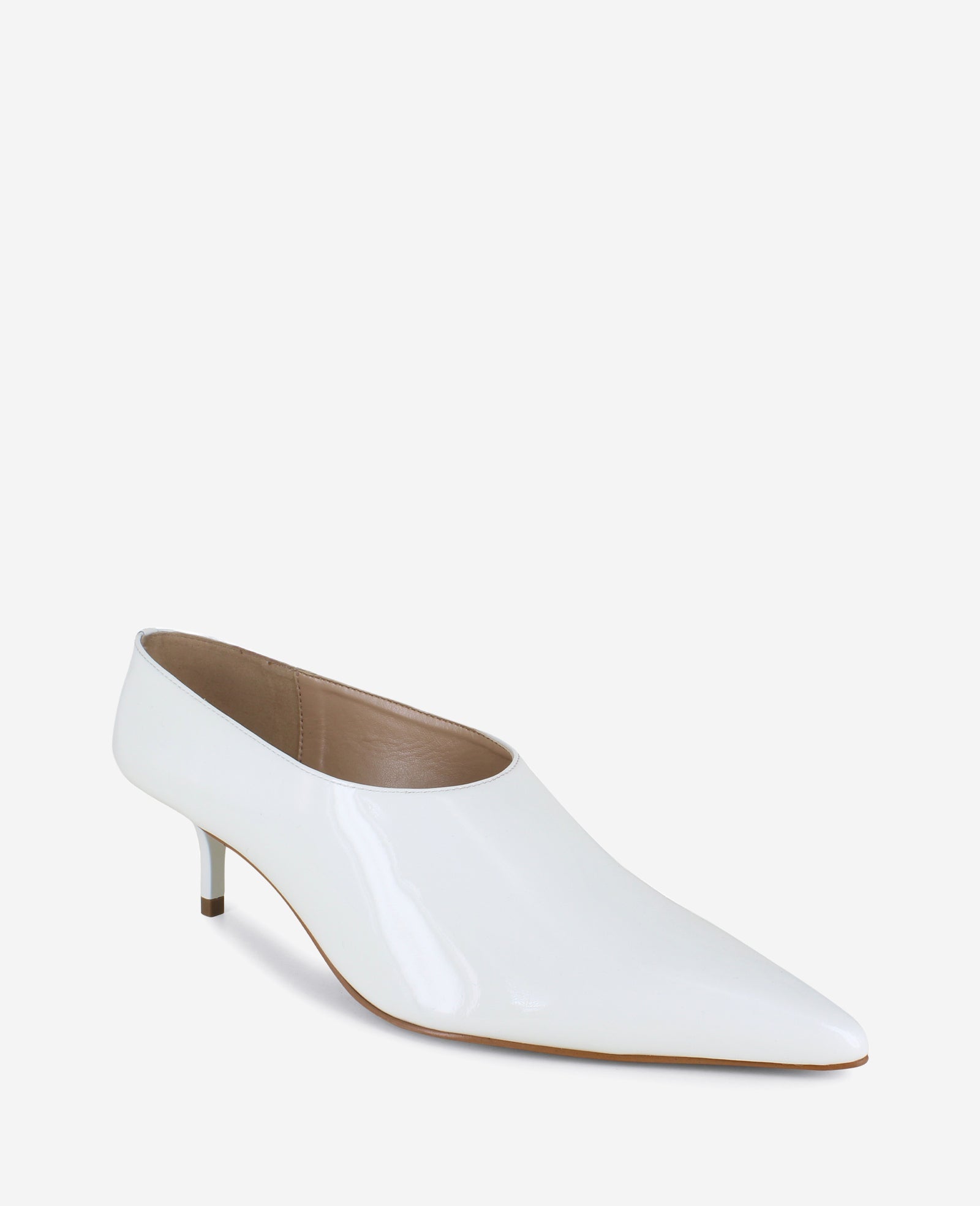 Shop Linxie White Patent Kitten Heel Pump | Kenneth Cole | Kenneth Cole SNOW PATENT
