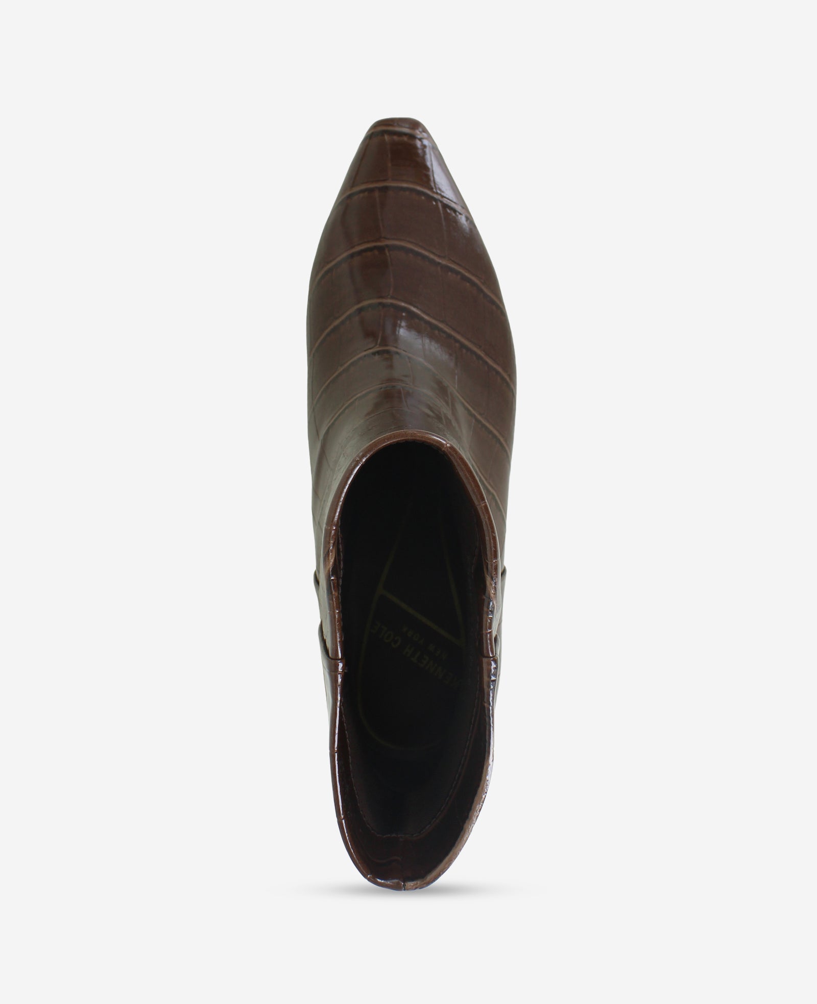 Shop Miranda Chocolate Croco Heel Bootie | Kenneth Cole | Kenneth Cole CHOCOLATE CROCO