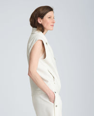 Shop Boxy Fit Moto Vest – Pure White | Kenneth Cole | Kenneth Cole PURE WHITE