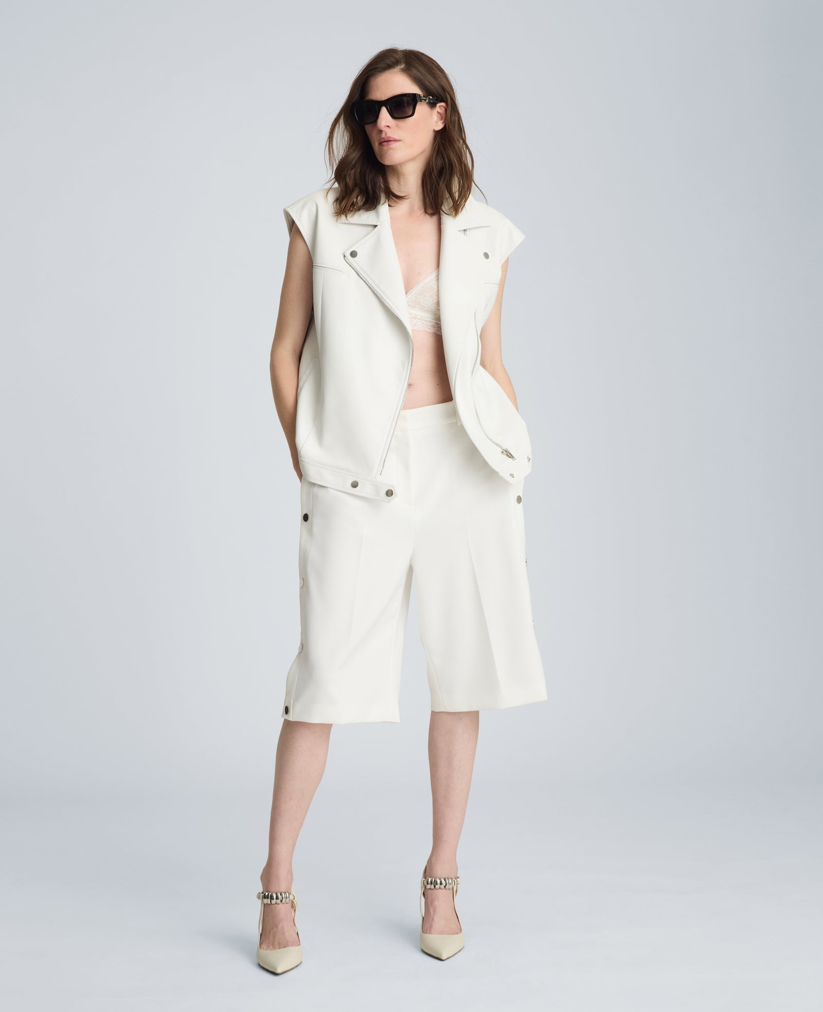 Shop Boxy Fit Moto Vest – Pure White | Kenneth Cole | Kenneth Cole PURE WHITE