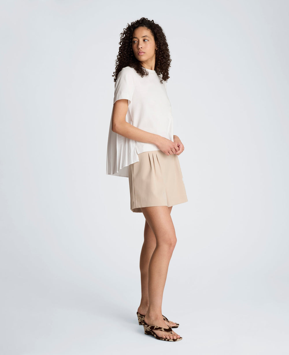 Vision Twill High Rise Side Zip Short | Kenneth Cole TIMELESS TAUPE