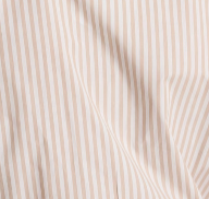 Striped Short Sleeve Cropped Button Front Shirt with Placket Shoulder | Kenneth Cole TIMELESS TAUPE/PURE WHITE