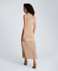 Semi Sheer Dress with Side Slits | Kenneth Cole TIMELESS TAUPE