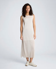 Semi Sheer Dress with Side Slits | Kenneth Cole PURE WHITE