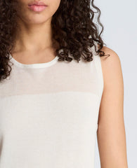 Semi Sheer Dress with Side Slits | Kenneth Cole PURE WHITE
