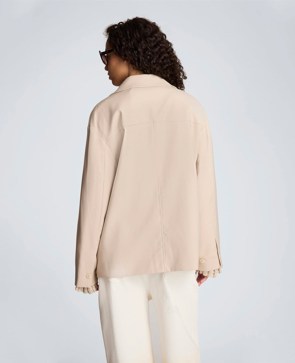 Melange Twill Multi Pocket Jacket with Notch Collar | Kenneth Cole TIMELESS TAUPE