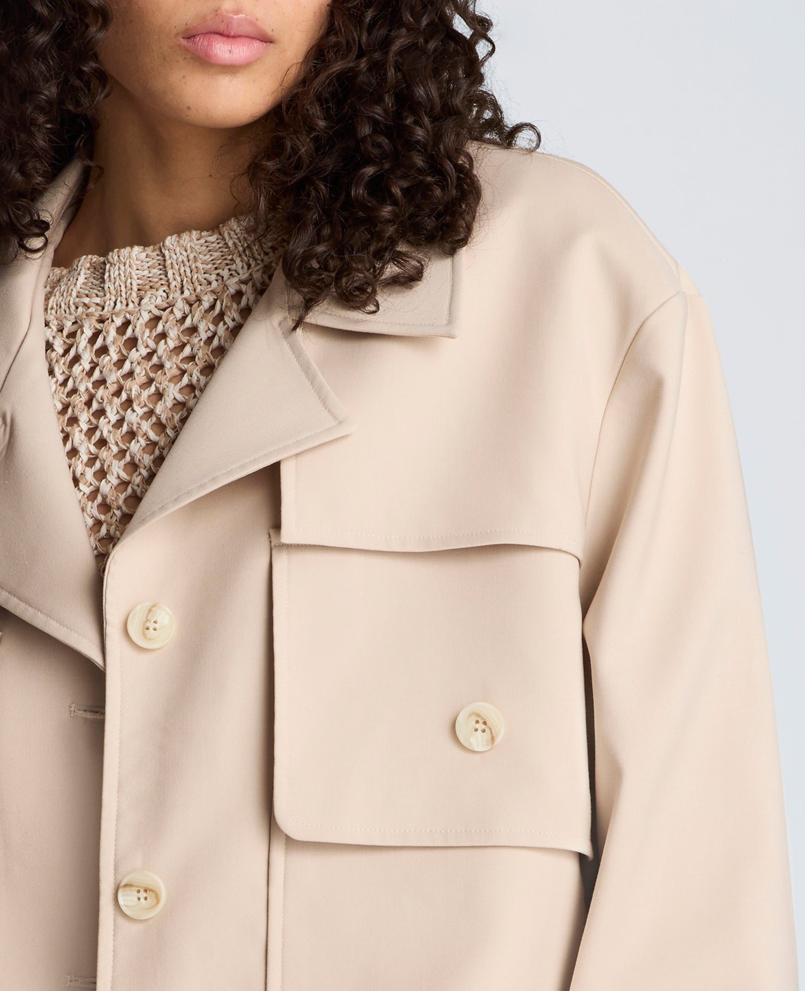 Melange Twill Multi Pocket Jacket with Notch Collar | Kenneth Cole TIMELESS TAUPE