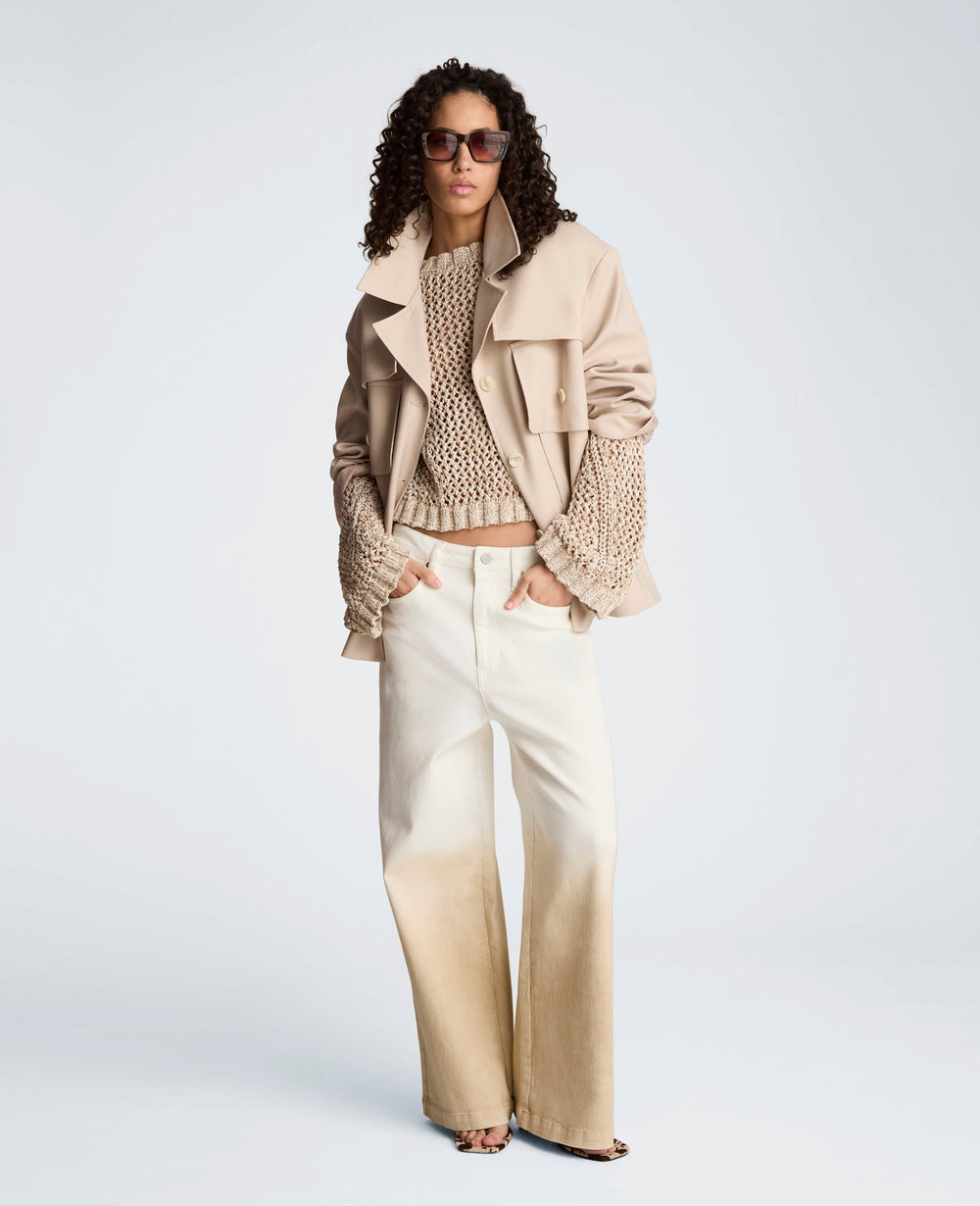 Melange Twill Multi Pocket Jacket with Notch Collar | Kenneth Cole TIMELESS TAUPE