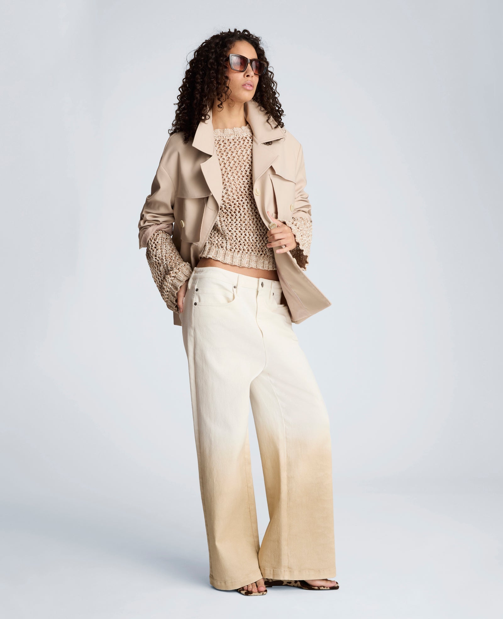 Melange Twill Multi Pocket Jacket with Notch Collar | Kenneth Cole TIMELESS TAUPE