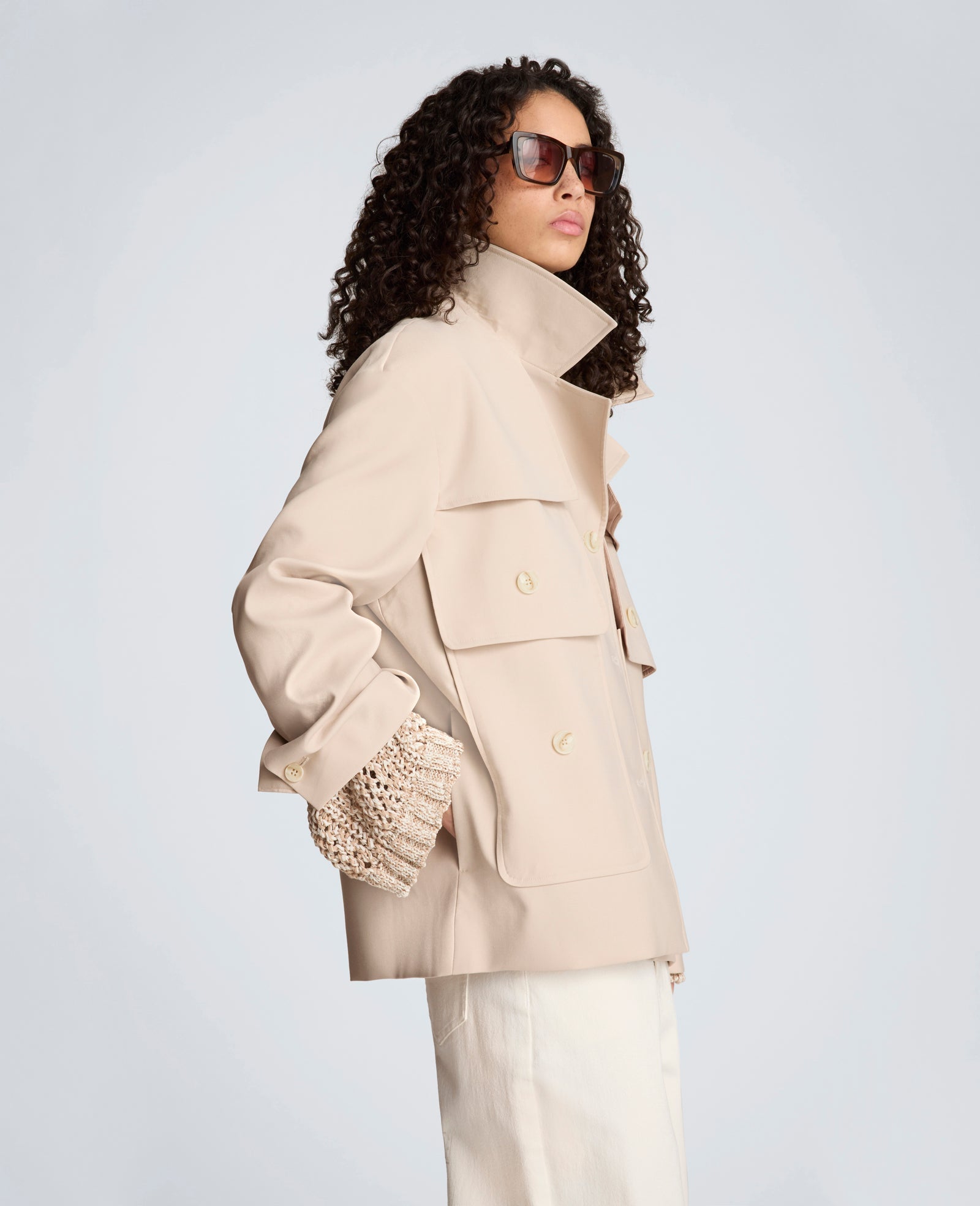 Melange Twill Multi Pocket Jacket with Notch Collar | Kenneth Cole TIMELESS TAUPE