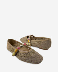 Zeta Woven Knit Stone Embellished Ballet Flat | Kenneth Cole NATURAL KNIT