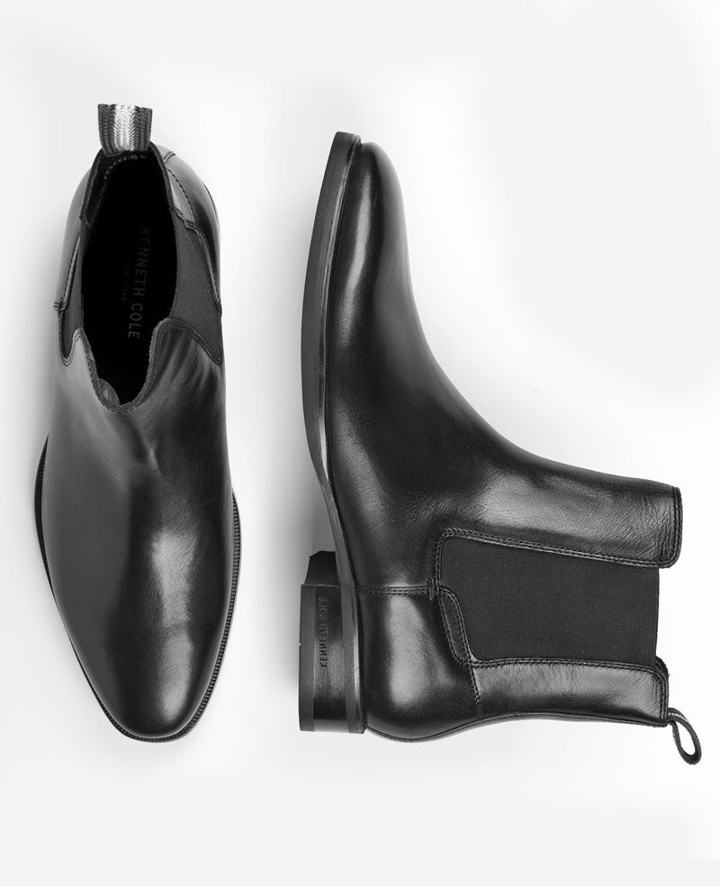 Raymond Leather Chelsea Boot for Men, Black | Kenneth Cole | Kenneth Cole BLACK LEATHER
