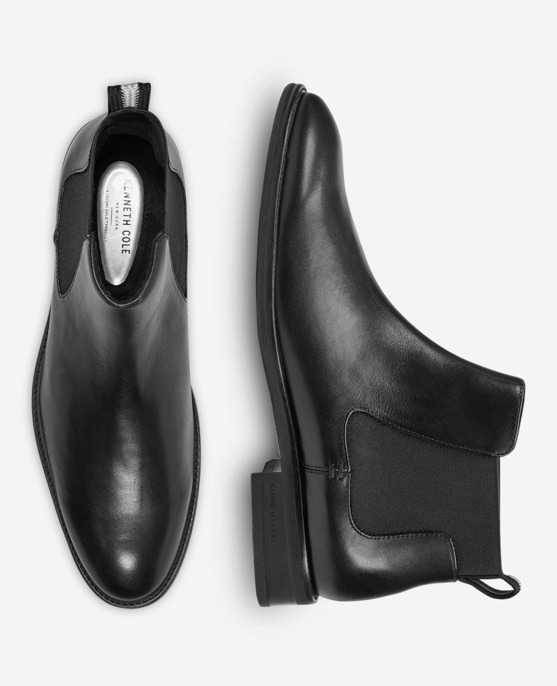 Tully Chelsea Boot for Men, Black Leather | KC | Kenneth Cole BLACK LEATHER