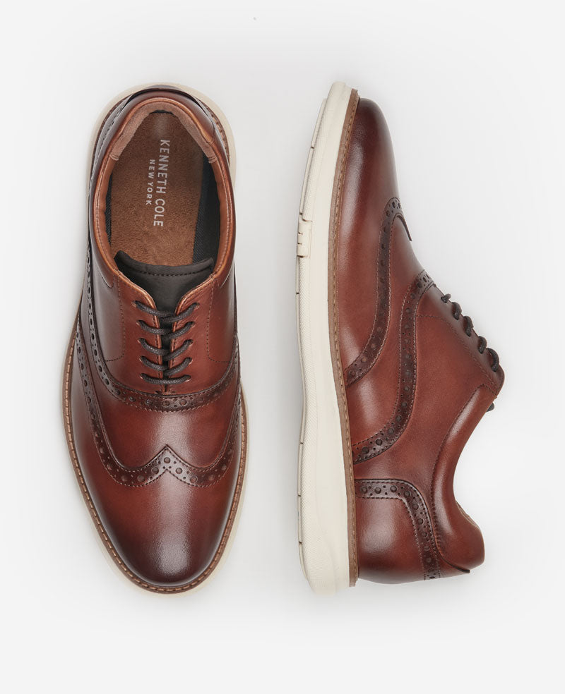 Lendal Wingtip Oxford | Kenneth Cole COGNAC LEATHER